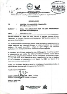 CALL FOR APPLICATION FOR THE 2026 PRESIDENTIAL FILINNOVATION AWARDS